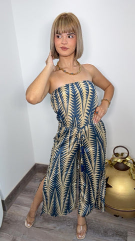 Boho Navy & Gold Jumpsuit