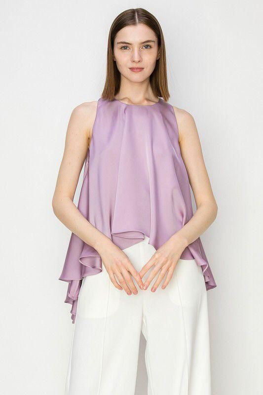 Salome Satin Lavender Blouse