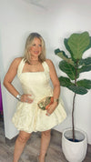 "Butter Yellow" Rose Bloom Mini Dress