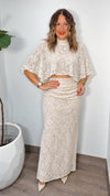 Ivory Lace Cape Skirt Set