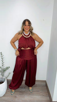 Burgundy Satine Set