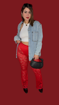 Red Lace Pant