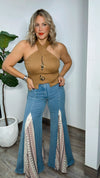 Boho Patchwork Flare Jeans