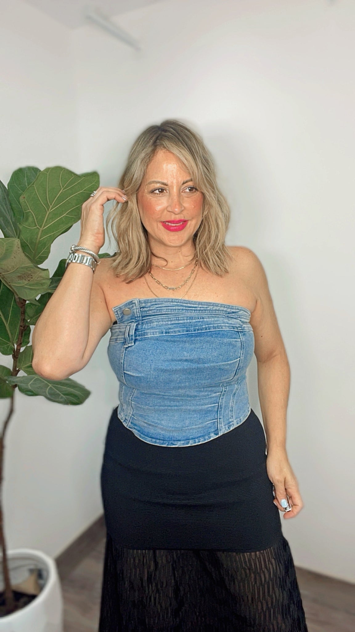Denim  Top Bustier