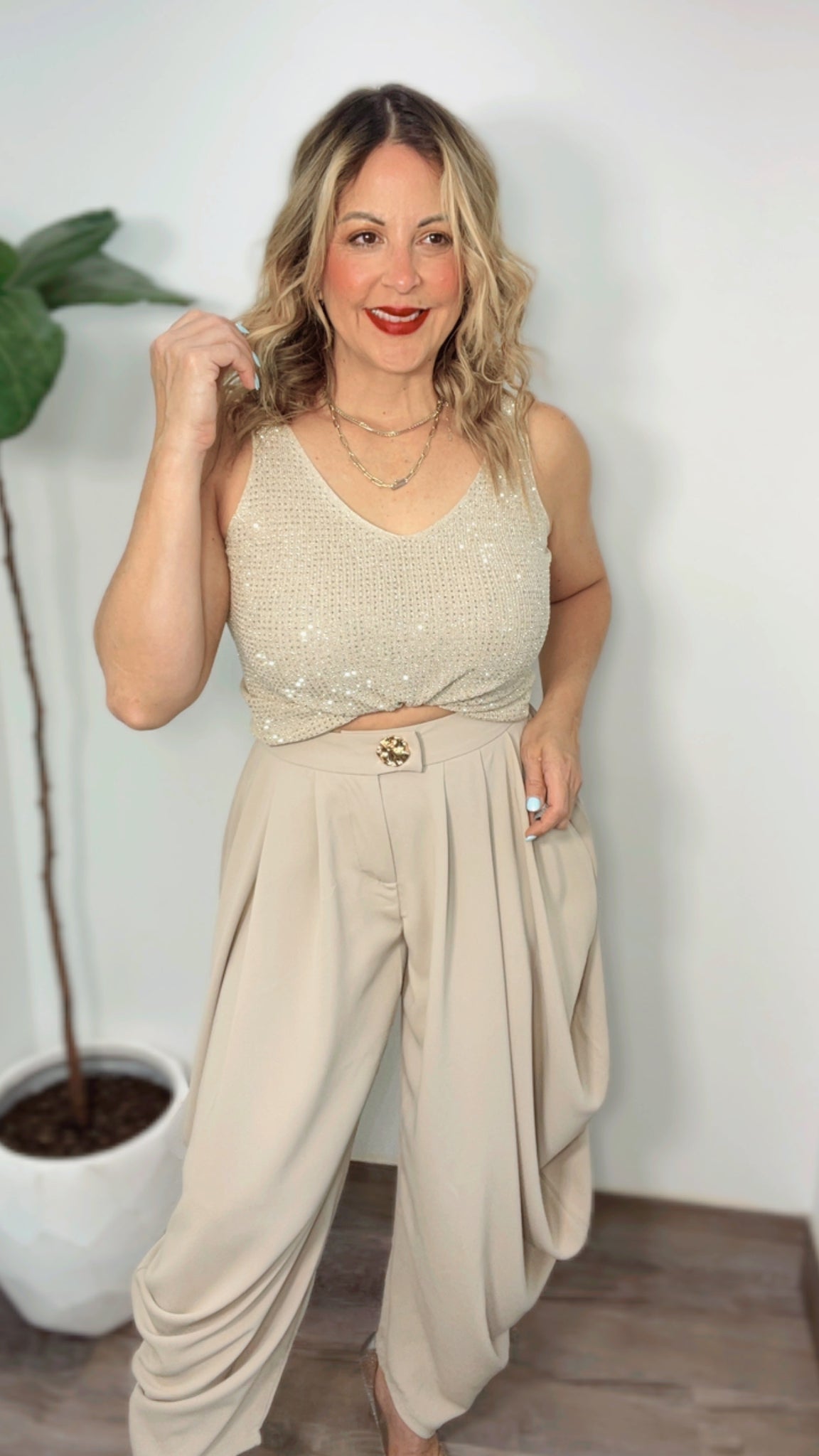 Glitter Almond Top