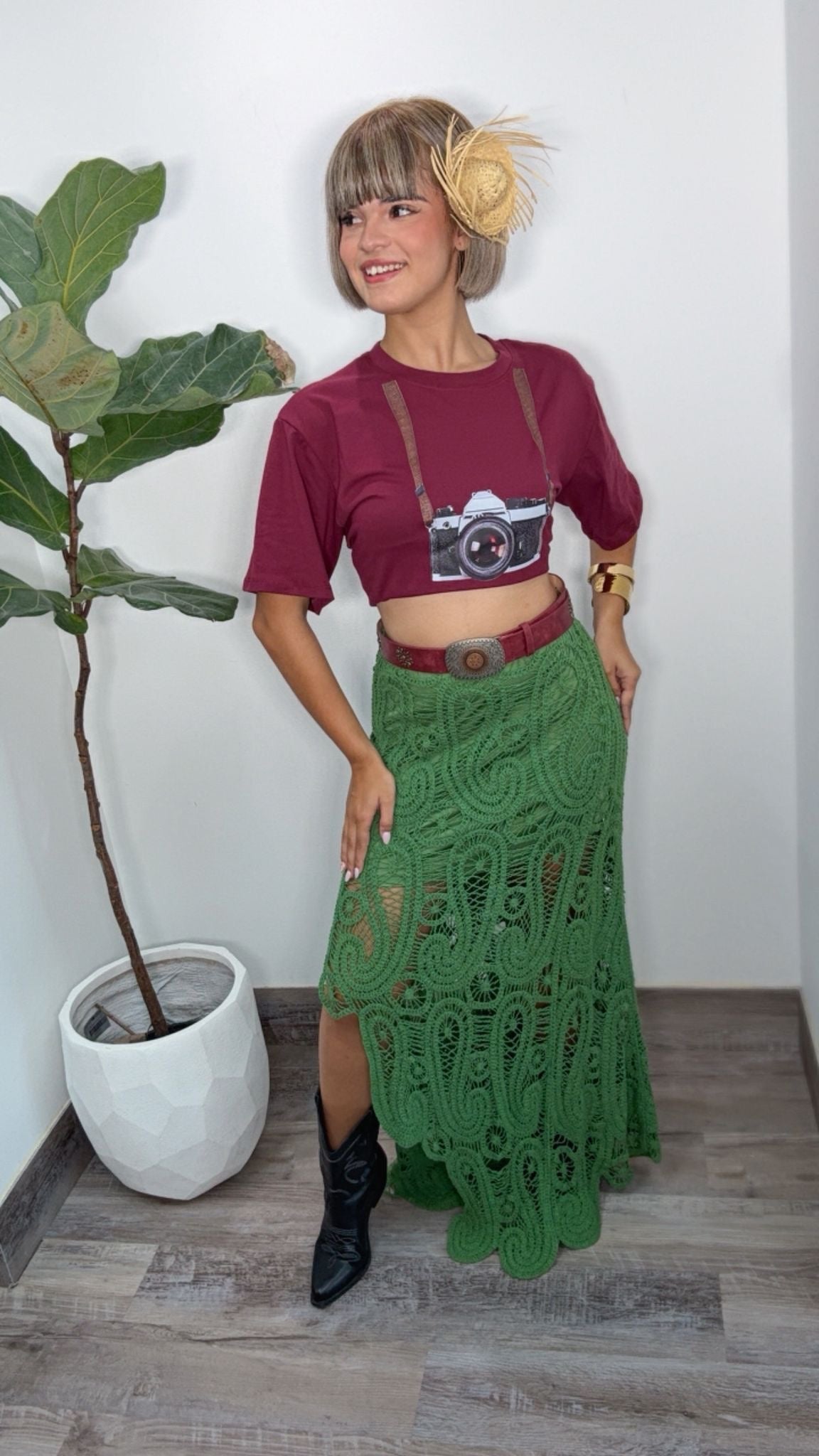 Camara Burgundy Shirt Over size