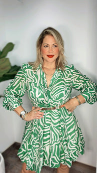 Gracia Green Flare Dress