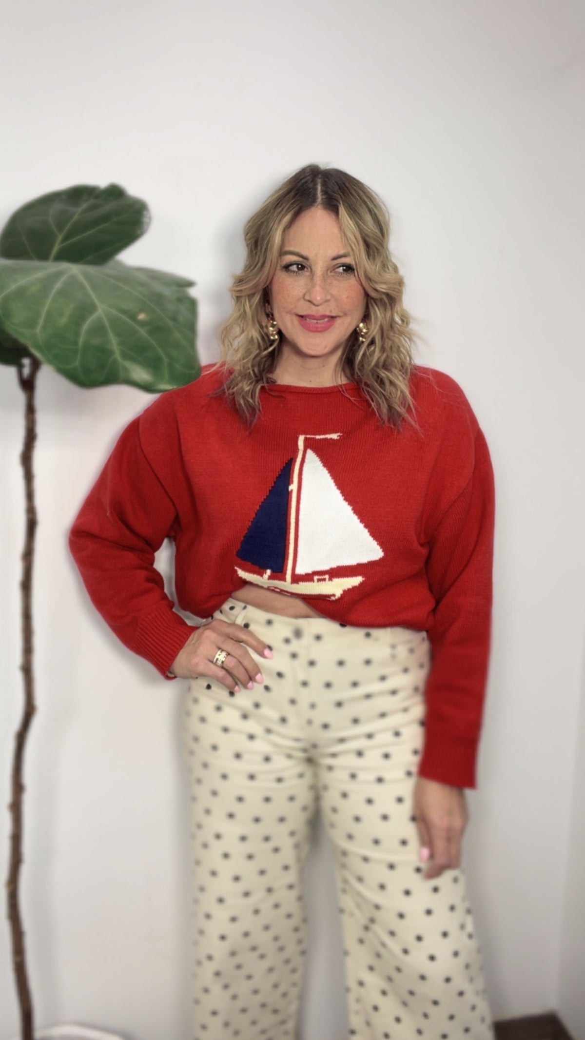 Marina Chic Boat Knit Sweater