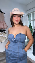 Corsage Heart Denim Dress