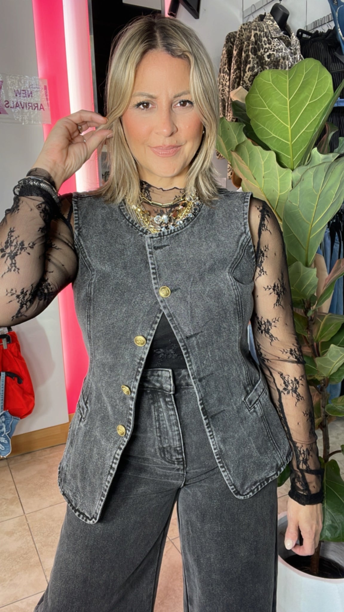 Black Denim Vest