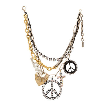 TOVA Peace & Love Necklace of Many Chains