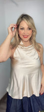 Champagne Halter Satin Top