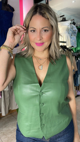 Green Leather Vest