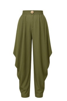 Olive Ruched Pants