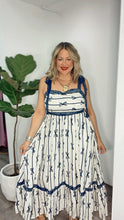 Ivory Navy Bow Maxi Dress