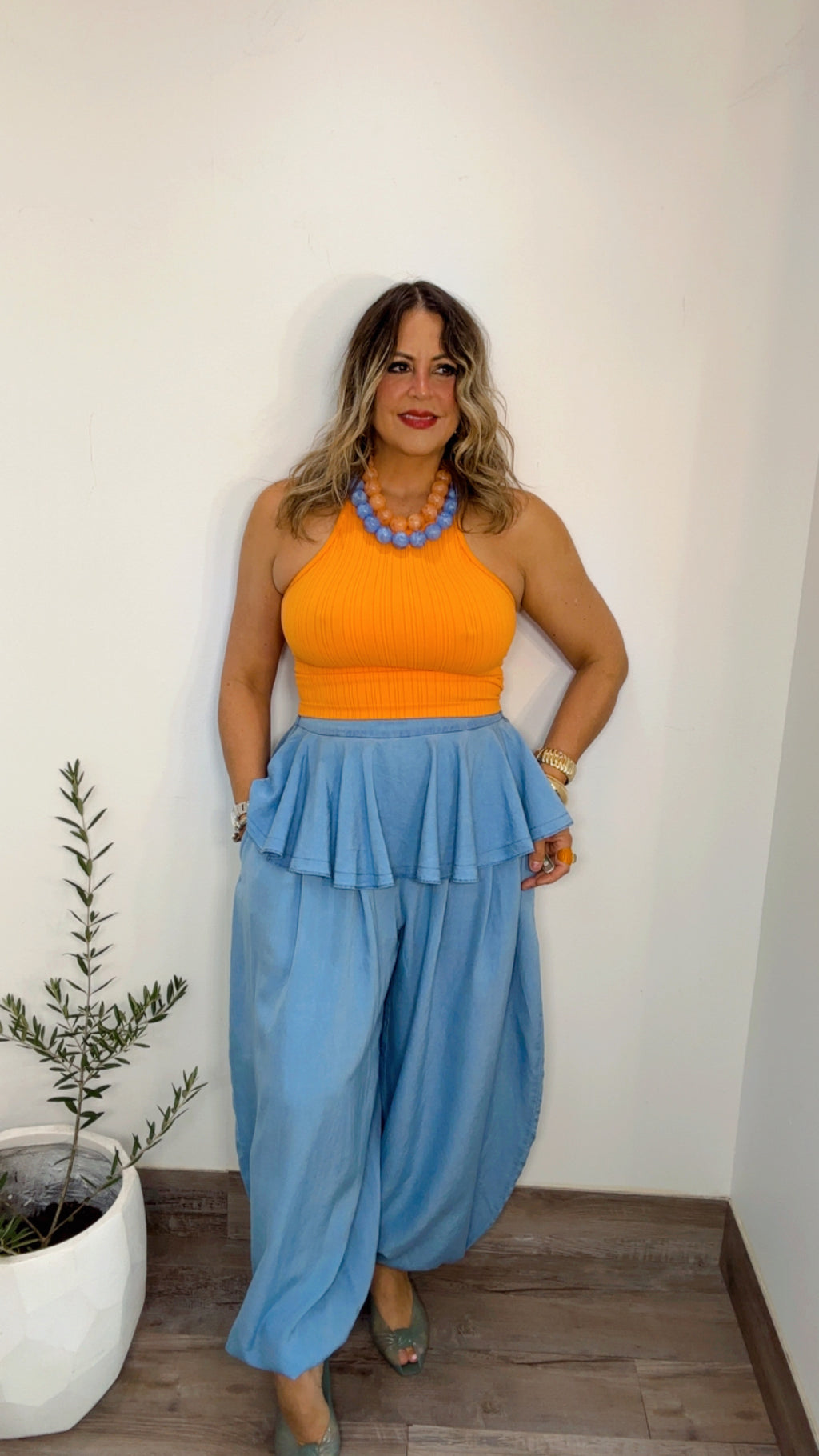 Ballon Pants Mini Skirt Overlay