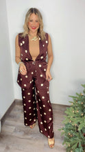Wine & Cream  Polka Dots Satin Pants