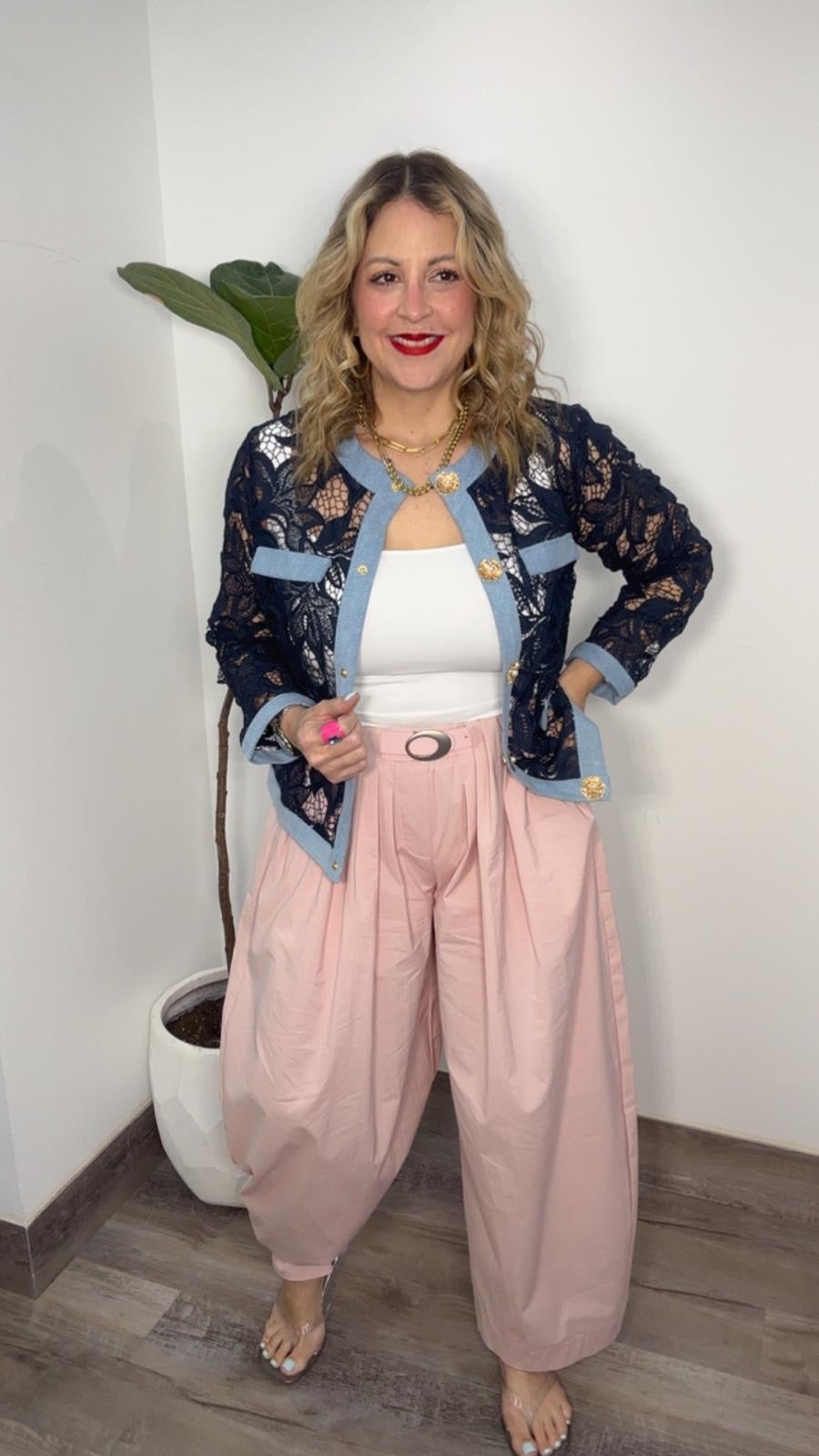 Lace Navy/Denim Jacket