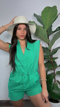 Emerald Poplin Romper