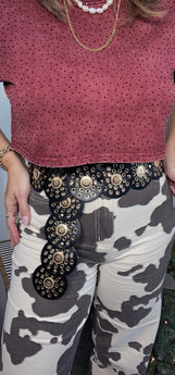 Black & Gold Boho Belt