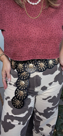Black & Gold Boho Belt