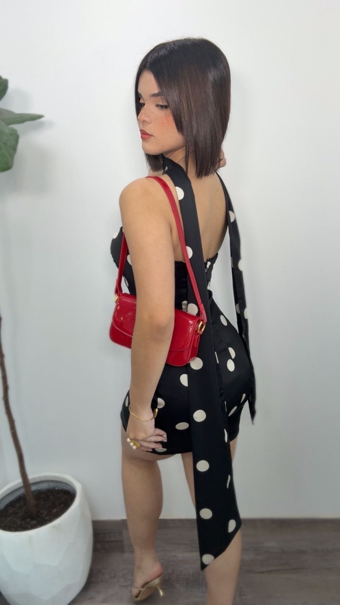 Zanelle Luna Polka Mini Dress
