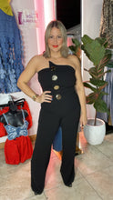 Gold Buttons Black Jumpsuit