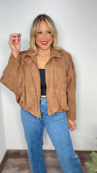 Suede Bomber Jacket