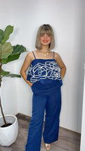Royal Blue Floral Top & Pants Set