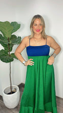 Natasha Navy Green Maxi Dress