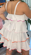 White Colors Ruffle Dress