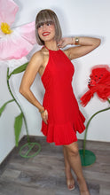 Scarlet Halter Flounce Dress