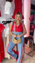 Red Denim Top & Pant Set