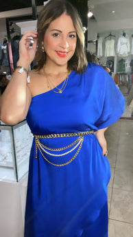 Royal Blue One Shoulder Jumpsuit