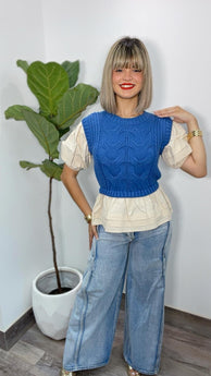 Vanilla & Blue Top