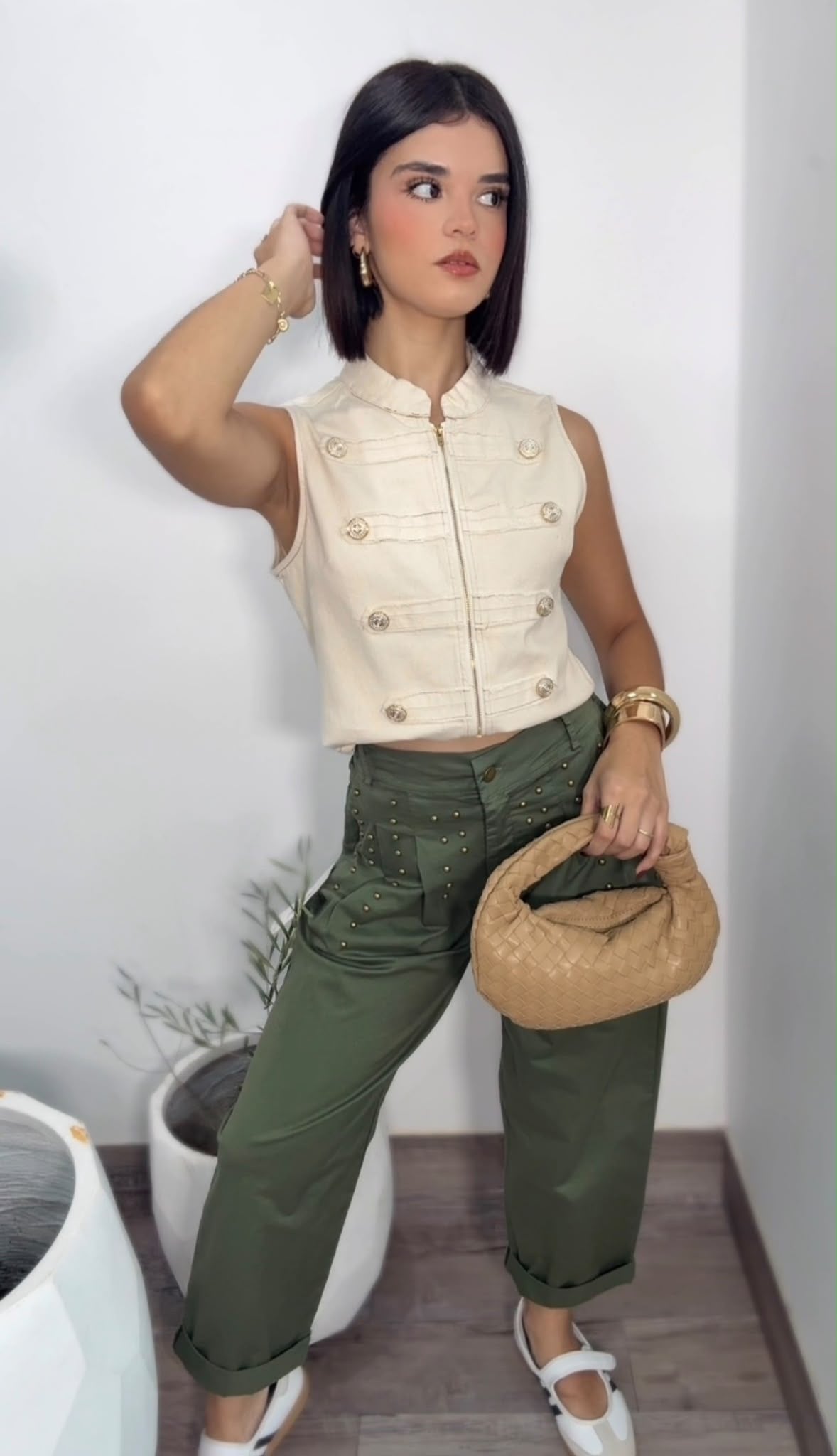 Olive Barrel Pants Italy
