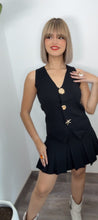 Chic Dark Vest & Mini Skirt Knit Set
