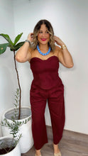 Burgundy Muse Corset Wide-Leg Pant Set