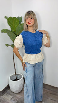 Vanilla & Blue Top
