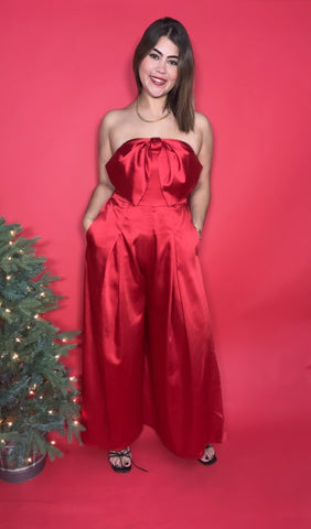 Red Bow Jumpsuit