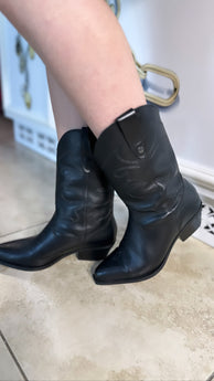 Black Genuine Leather Boots (Made in Brazil)