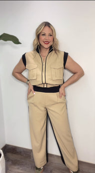 Beige Boss Two-Piece Set