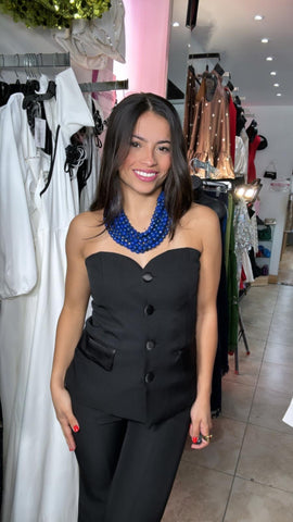 Strapless Black Vest