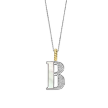 Mother Pearl  Letter B Pendant Necklace