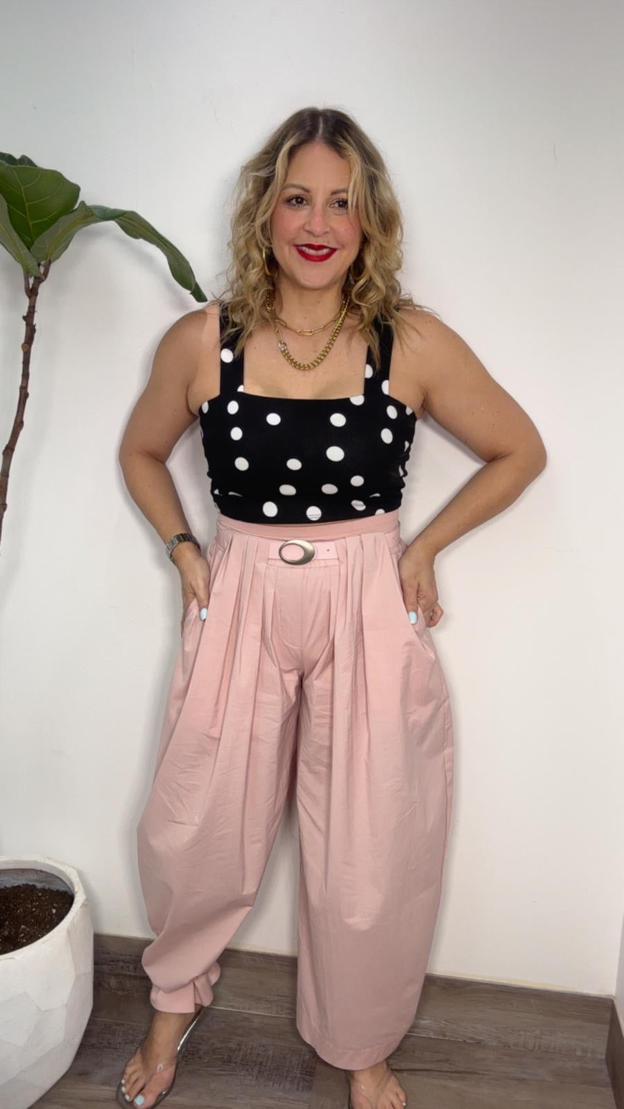 Rosé Chic Wide-Leg Pants