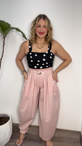 Rosé Chic Wide-Leg Pants