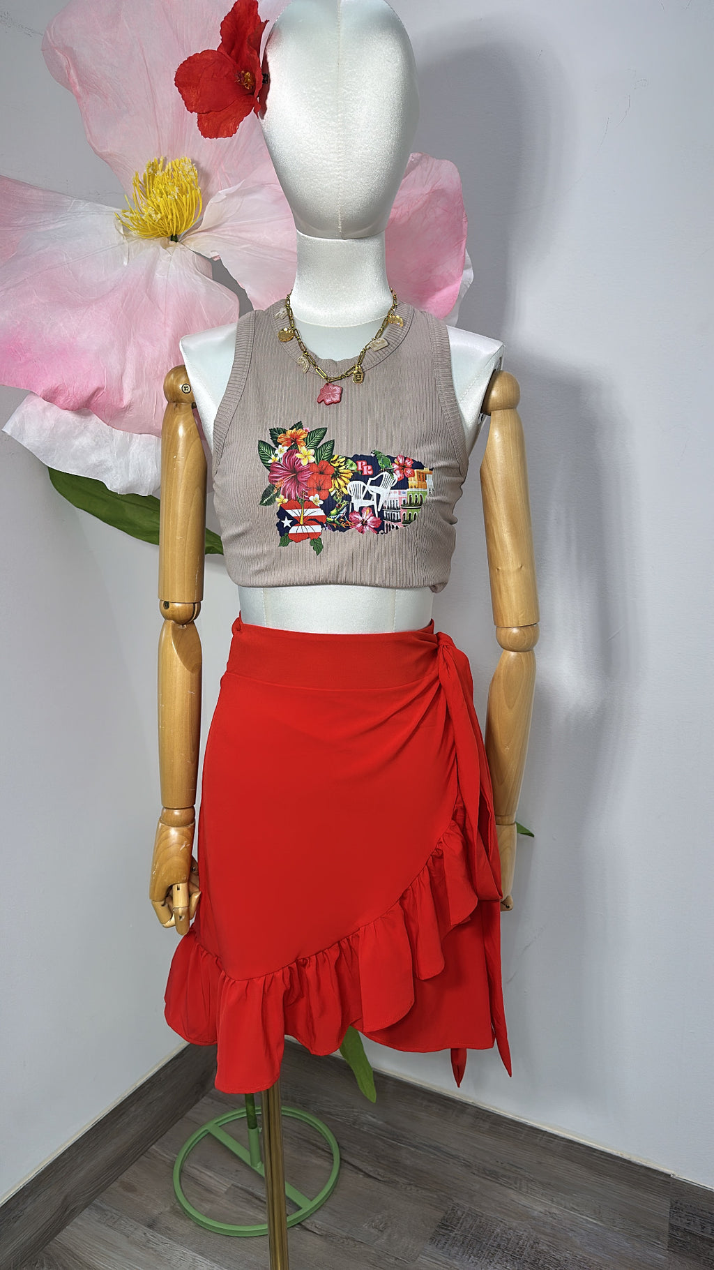 Jíbara Roja Wrap Around Mini Skirt