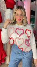 Withe Hearts Sweater