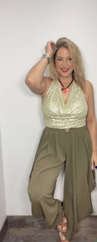 Olive Ruched Pants
