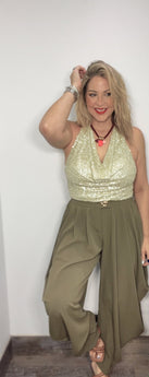 Holiday Glam Sage Top